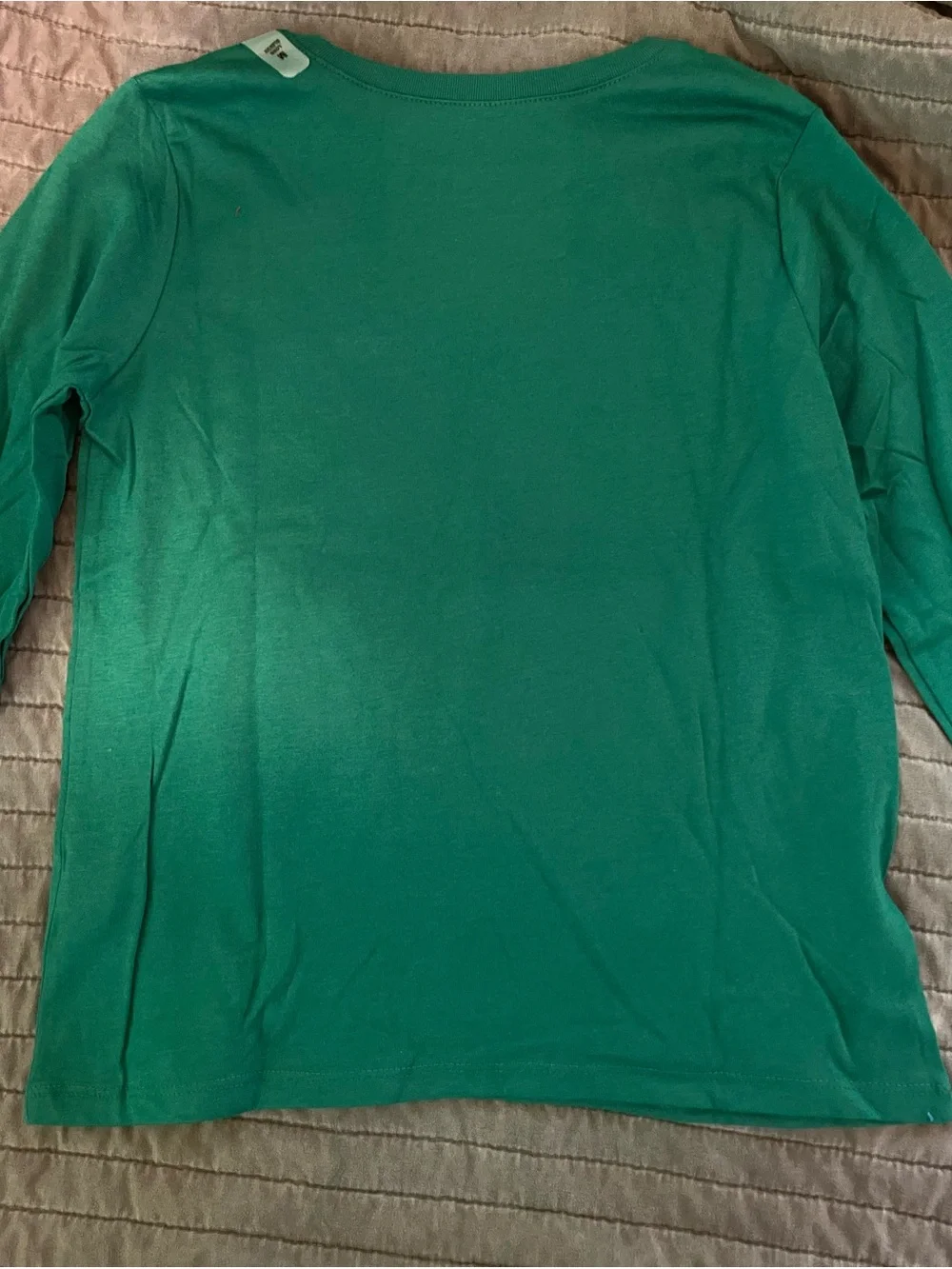 The Children's Place Festive Green Long-Sleeve Holiday Cats Tee